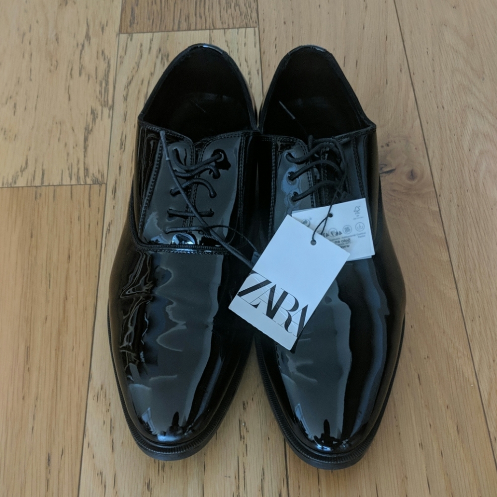 BNWT Zara Men's Derby Shine Dress Shoes 41 8